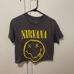 3 for $30 Nirvana Cropped Band tee